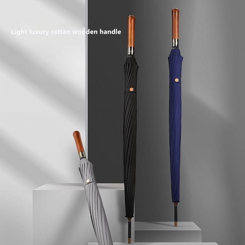 Golf Umbrella Large - Otomatik Ahşap Saplı Şemsiye 16 Telli