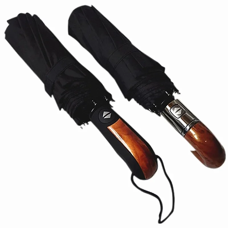 Golf Umbrella Large - Lüks Ters Şemsiye Erkek Ahşap Saplı