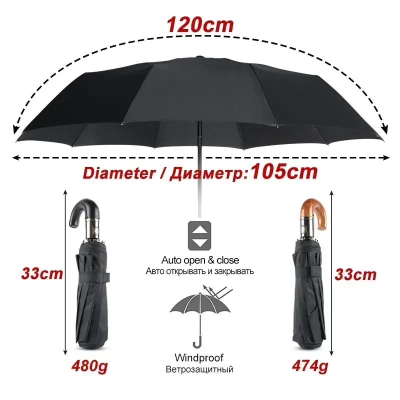 Lüks Ters Şemsiye Erkek Ahşap  - Golf Umbrella Large incelemesi ve fiyatı
